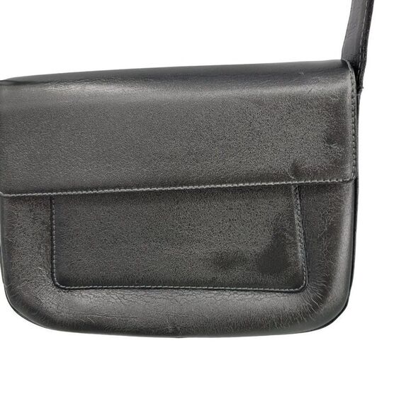 Francesco Biasia Leather Shoulder Bag Purse Handbag Gunmetal Gray Silver - Picture 4 of 14